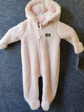 Eddie Bauer Plush Hooded Footie - Pale Pink